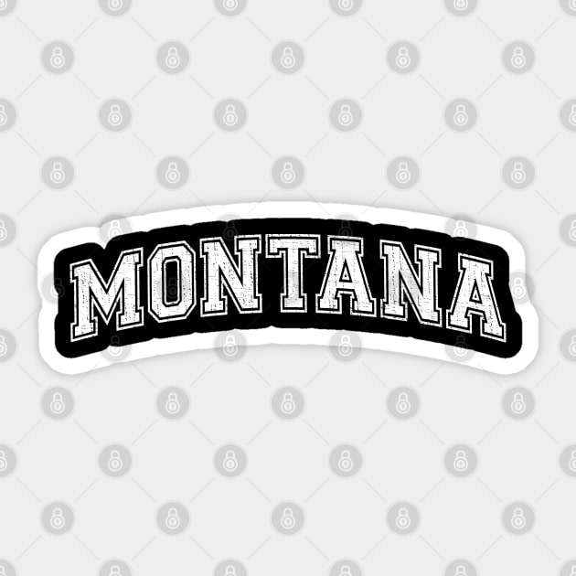 Vintage University-look Montana White Distressed College Design Sticker by Webdango